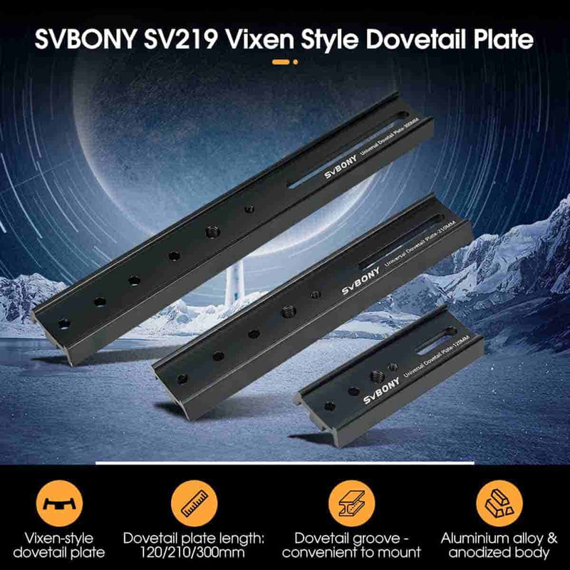 SVBONY SV219 300mm Black Vixen-Style Dovetail Mounting Plate
