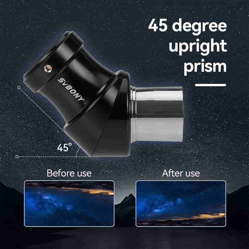 SVBONY SV222 45° Correct Image Prism Diagonal FMC - 1.25"