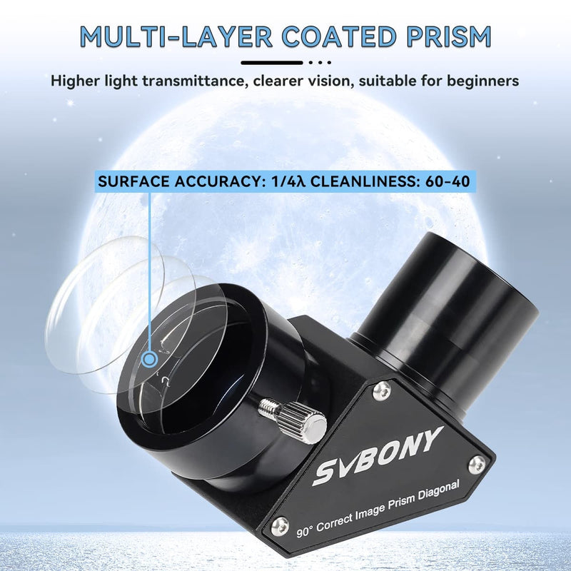 SVBONY SV222 90° Erect Image Prism Diagonal - 1.25"