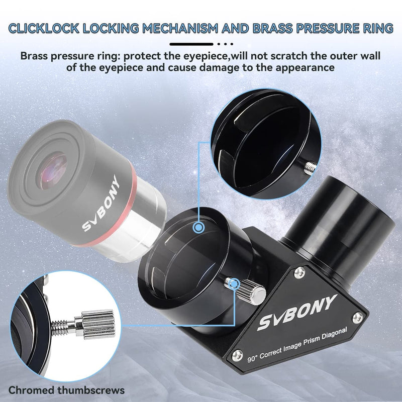 SVBONY SV222 90° Erect Image Prism Diagonal - 1.25"