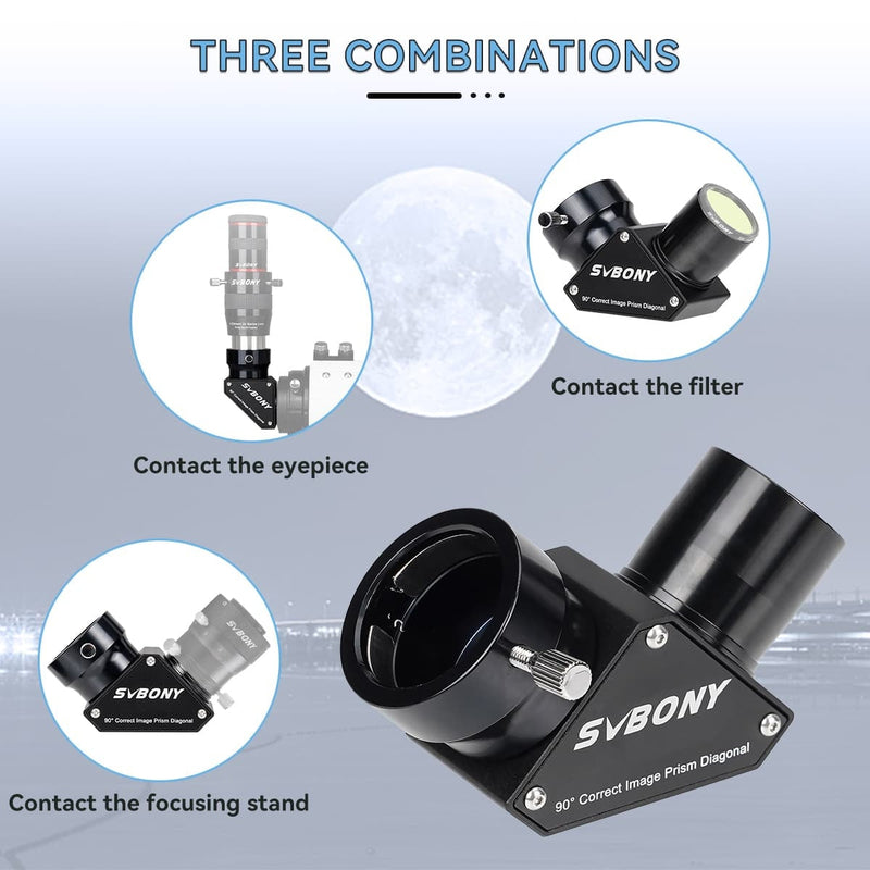 SVBONY SV222 90° Erect Image Prism Diagonal - 1.25"