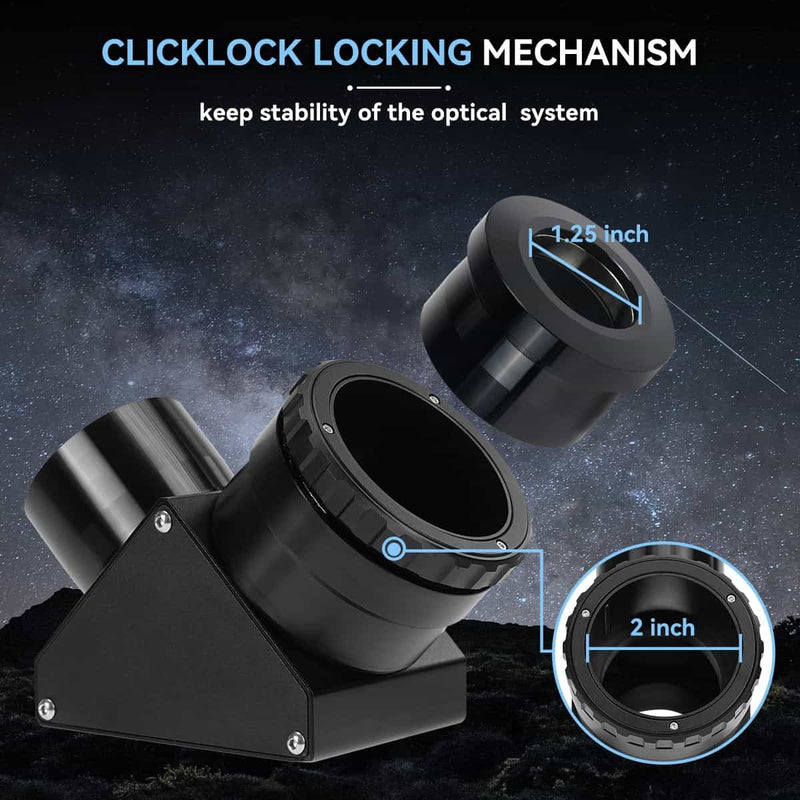 SVBONY SV223 90° ClickLock Dielectric Mirror Diagonal - 2"