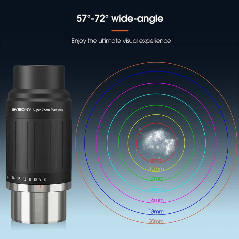 SVBONY SV230 8-20mm Super Zoom Aspheric Eyepiece - 1.25"