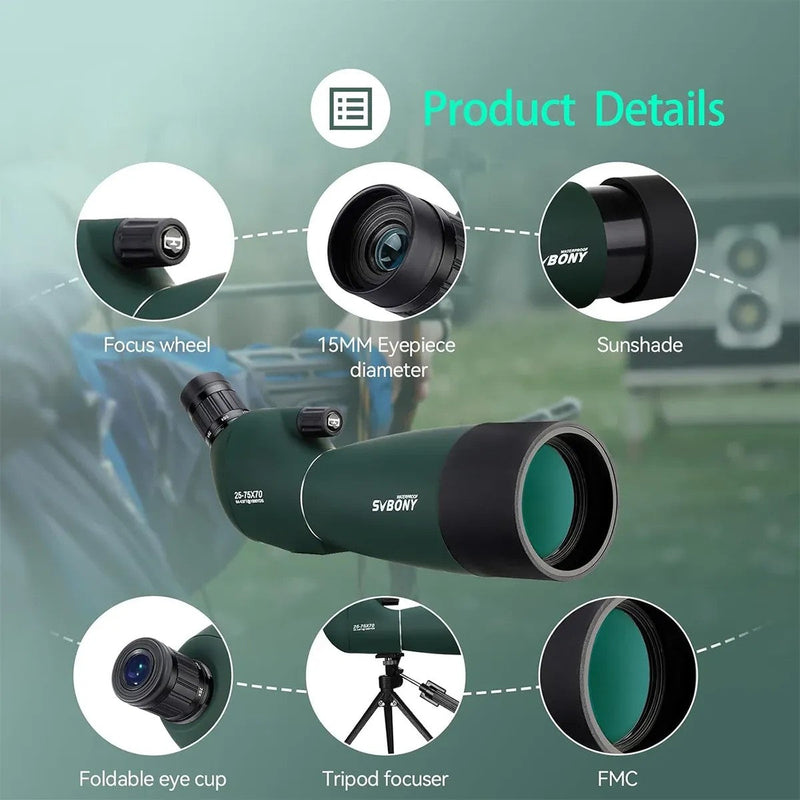 SVBONY SV28 25-75x70 HD Spotting Scope