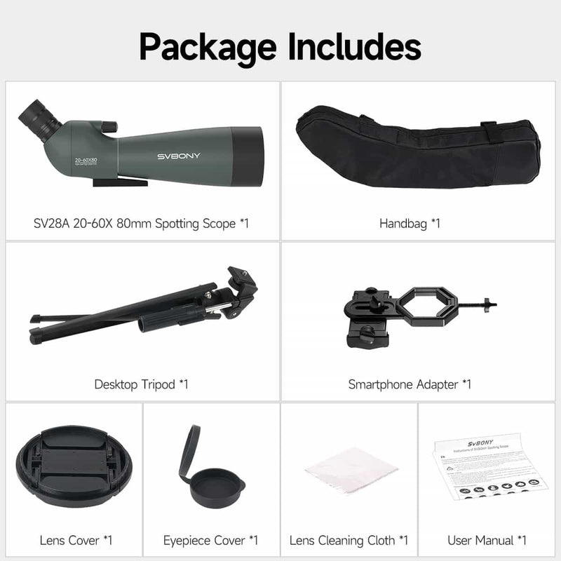 SVBONY SV28A 20-60x80 Spotting Scope