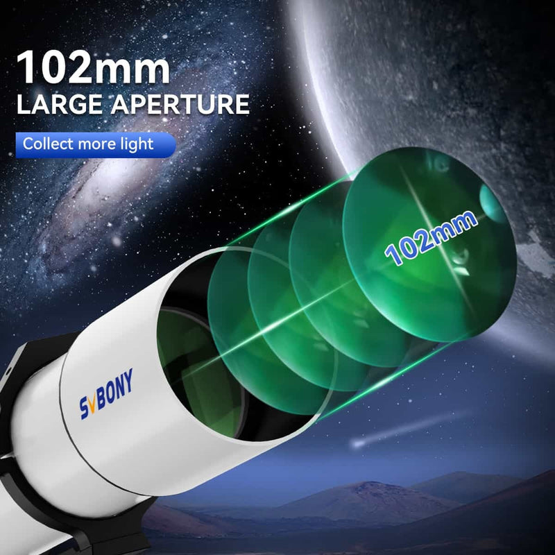 SVBONY SV48P 102mm f/6.5 Achromatic Refractor Telescope OTA