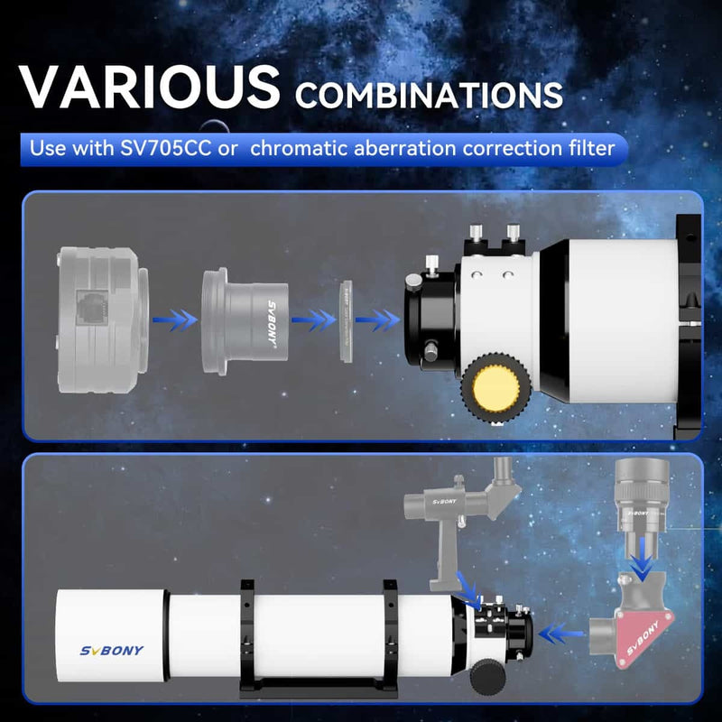 SVBONY SV48P 102mm f/6.5 Achromatic Refractor Telescope OTA