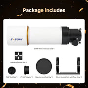 SVBONY SV48P 90mm f/5.5 Achromatic Refractor Telescope OTA