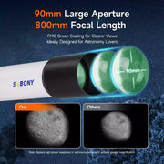 SVBONY SV520 Astronomy Telescope Complete Kit for Beginners