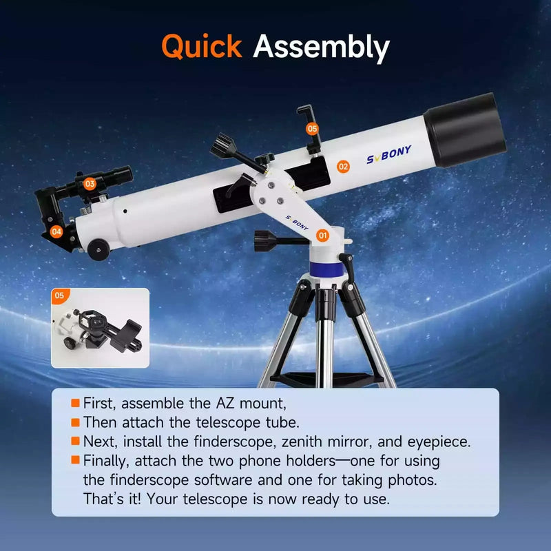 SVBONY SV520 Astronomy Telescope Complete Kit for Beginners
