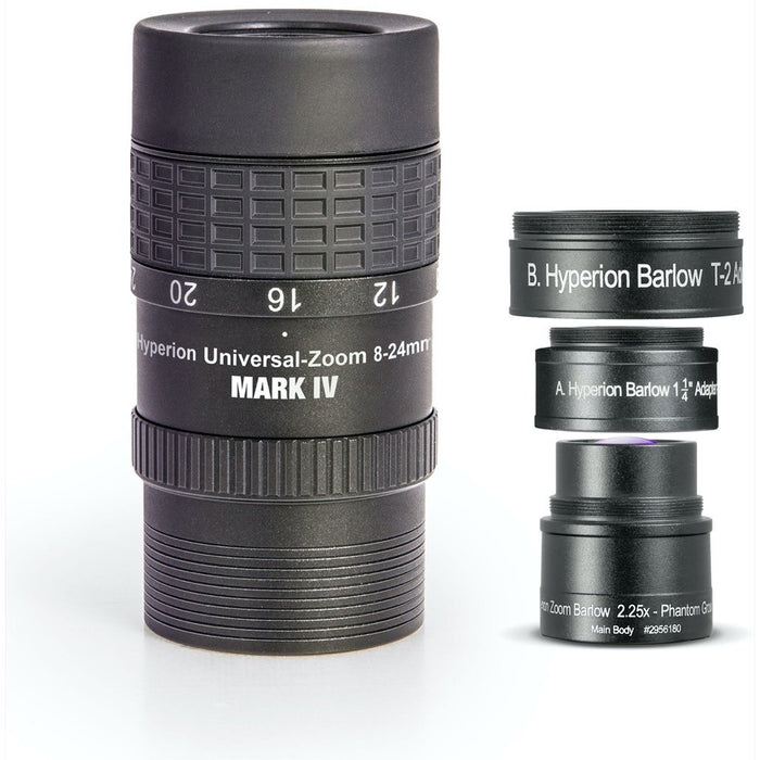 Baader Hyperion Universal Zoom Mark IV w/ 2.25x Barlow 8-24mm/3.6-10.7mm