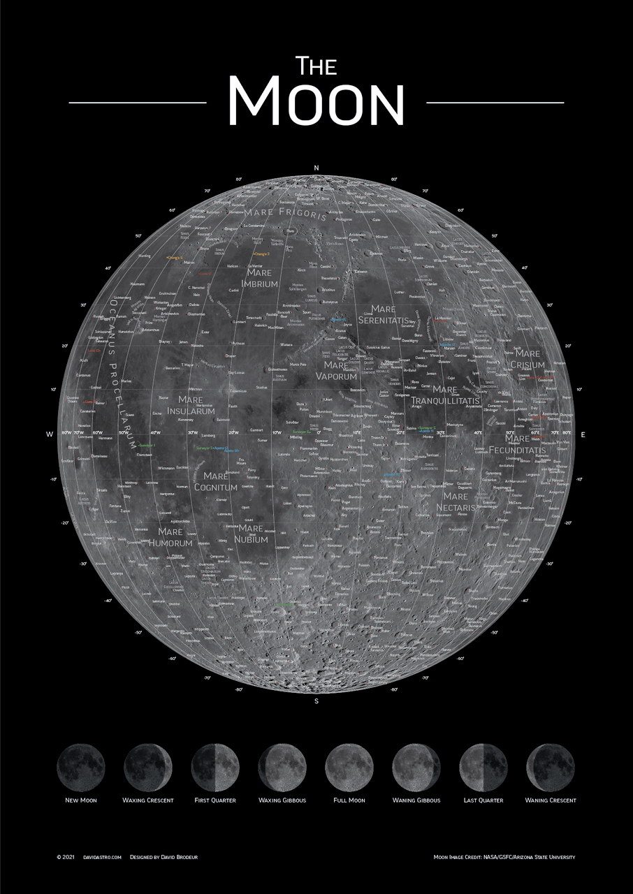 Moon Map Poster - 24