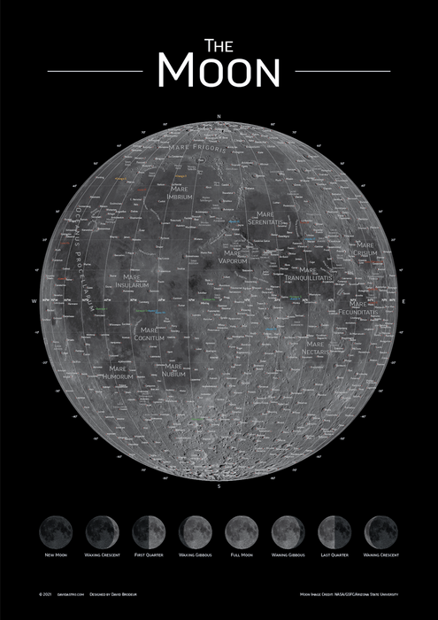 Moon Map Poster - 24" x 36"