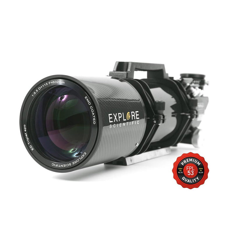 Explore Scientific ED115 FPL53 f/5.5 Réfracteur Triplet APO - Fibre de Carbone