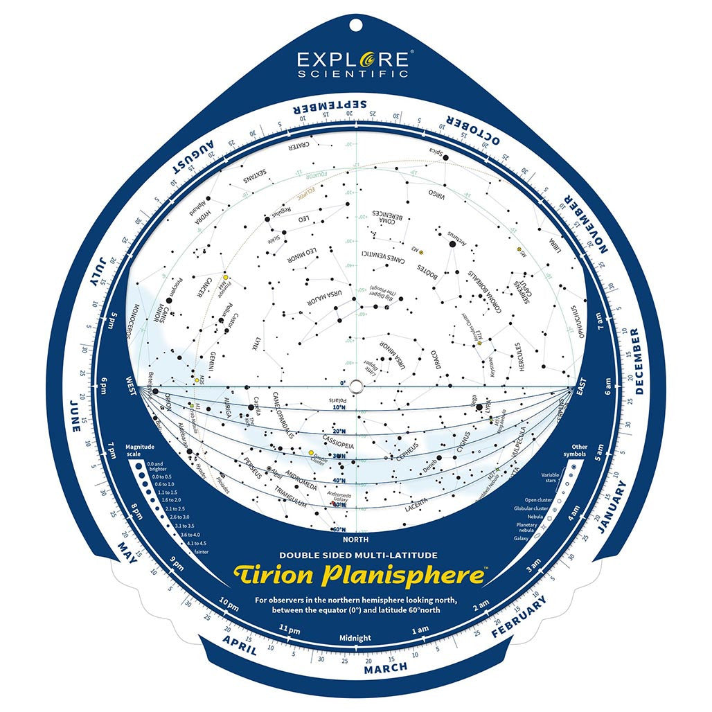 Explore Scientific Tirion Double-Sided Multi-Latitude Planisphere ...