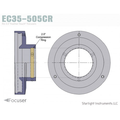 Starlight Instruments Embout 3.5" avec Anneau de Compression 2.0"